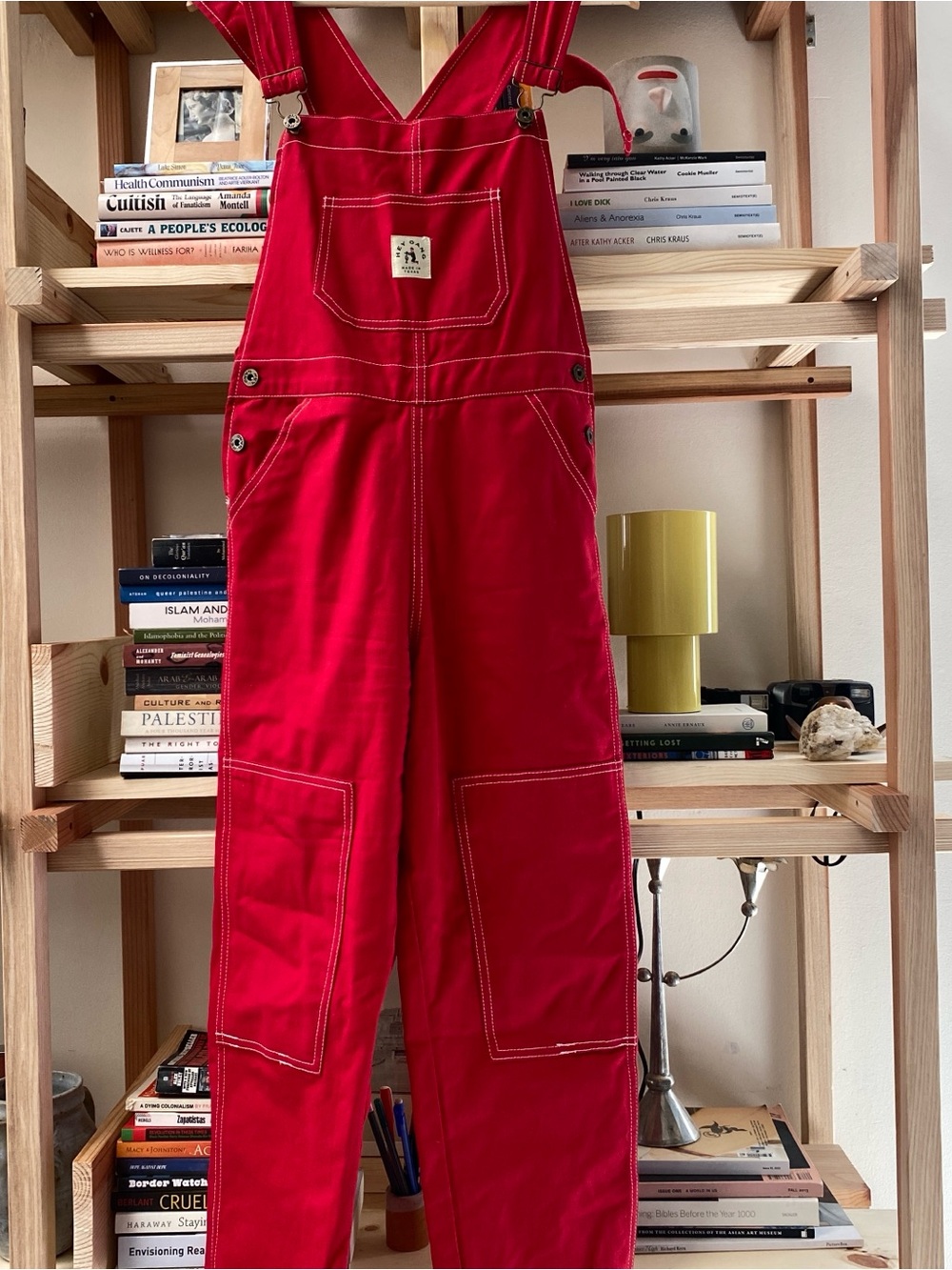 Women's Red Cotton Workwear Overalls Jumpsuit
